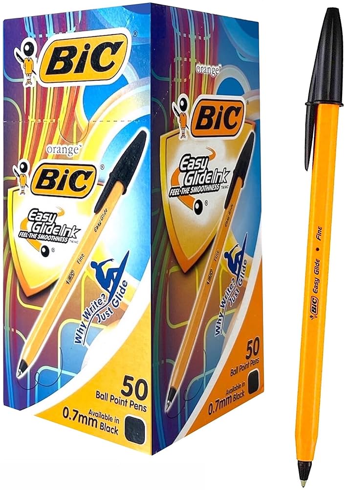 Amazon | ビック BIC 油性 ボールペン オレンジ 0.7mm 黒 50本入
